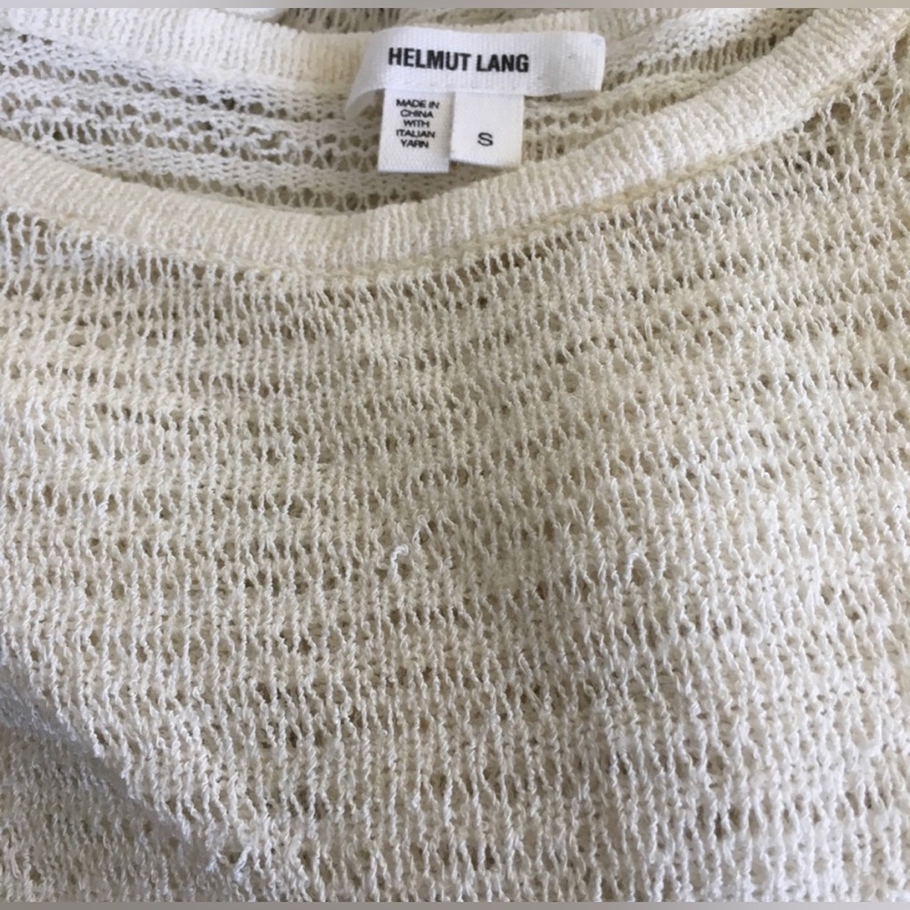 Helmut Lang Layering Open Weave Ivory Sweater S/M - image 3